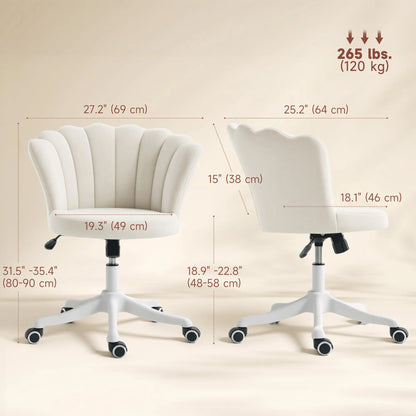 Armless Swivel Desk Chair, Adjustable Height, Cream Task Chairs at Gallery Canada