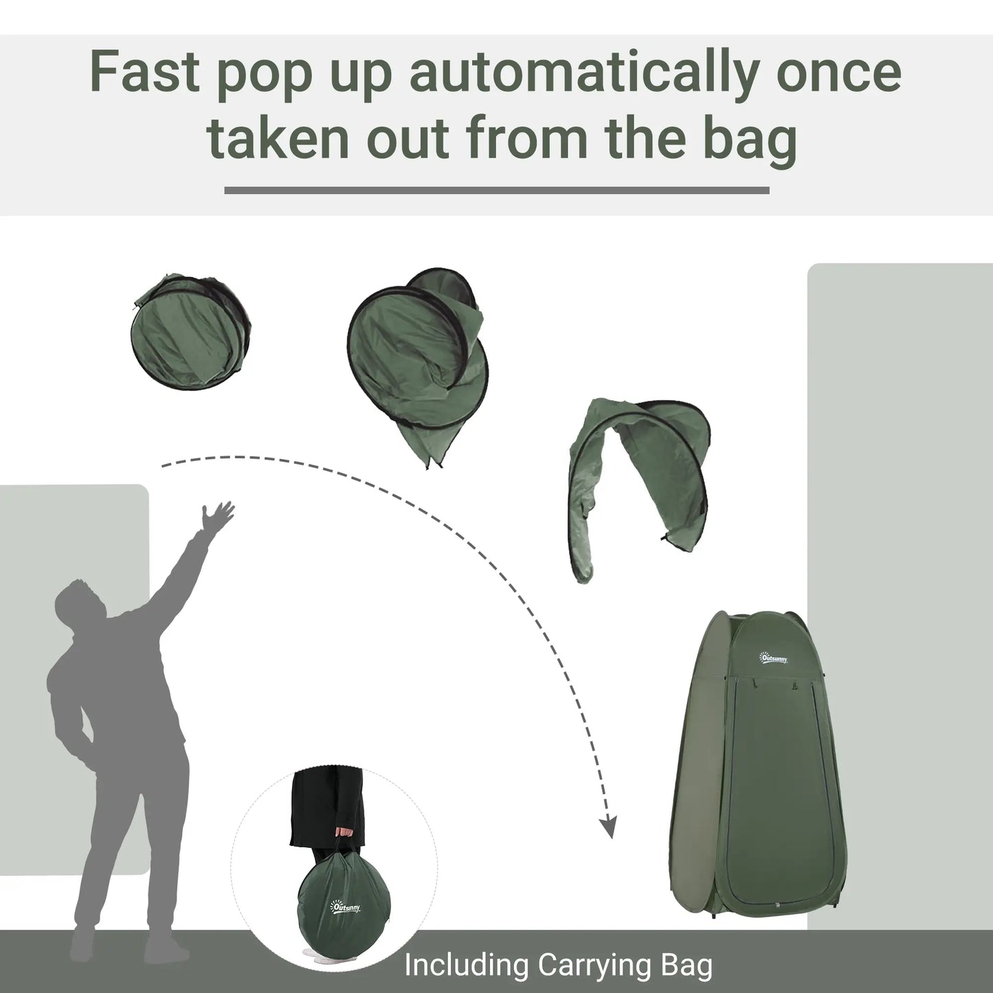 Green Popup Shower Tent, Portable Changing Room, Green Camping Tents at Gallery Canada