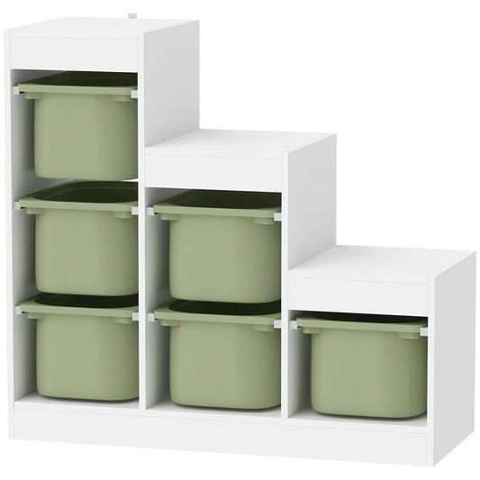 3 Layers Toy Storage Organizer, 6 Plastic Bins, Green Baby & Kids Storage White, Green at Gallery Canada