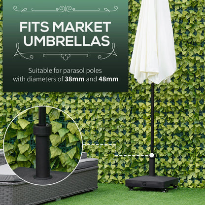 Square Parasol Base, Portable Umbrella Stand, Φ0.75'', Φ1.5'' Poles, Black Umbrella Bases at Gallery Canada