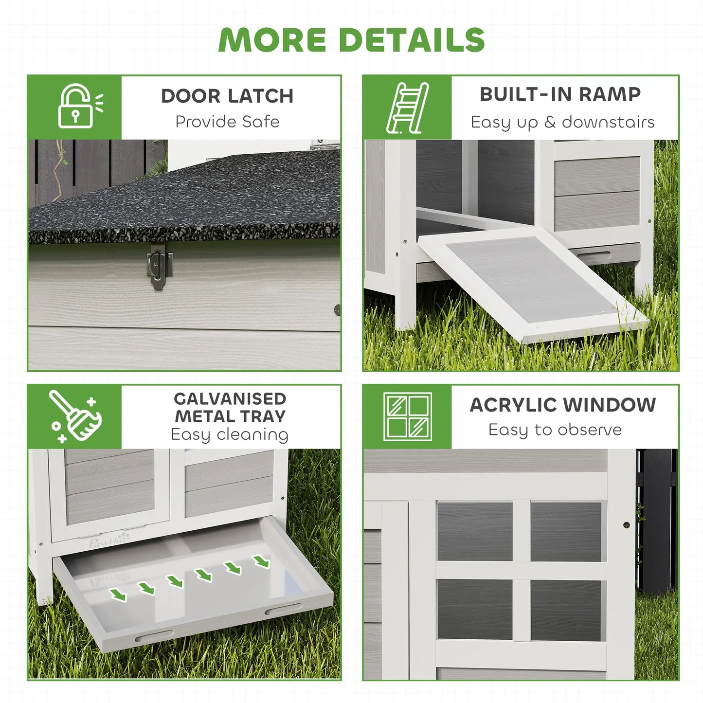 Wooden Chicken Coop With Nesting Box, Pull-Out Metal Tray, 36" x 25" x 27" Chicken Coops at Gallery Canada