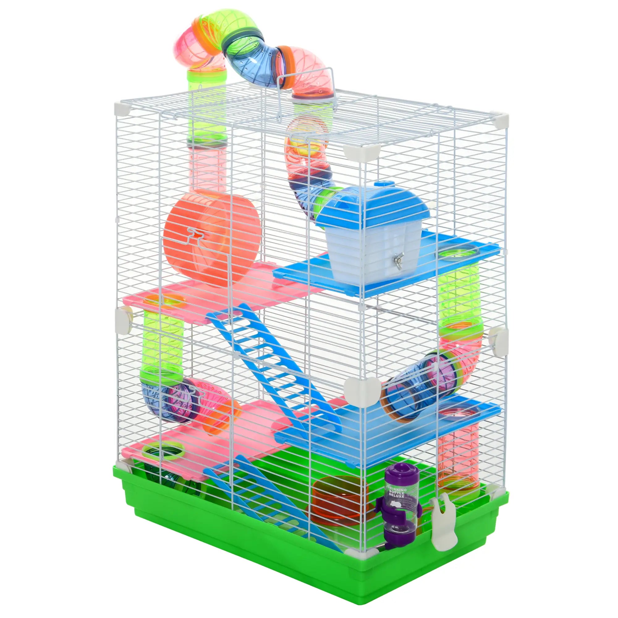 5-Tier Hamster Cage, Exercise Wheels, Play Tube, Green Hamster Cages at Gallery Canada