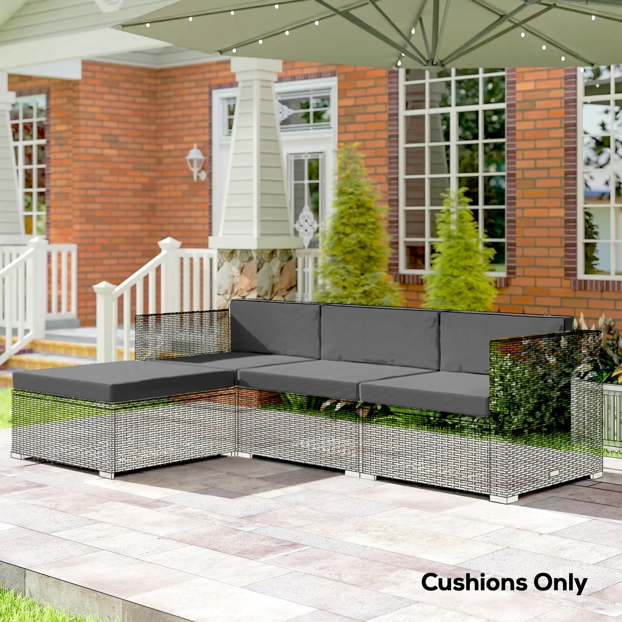 Water-Repellent Outdoor Loveseat Cushion, 23.6