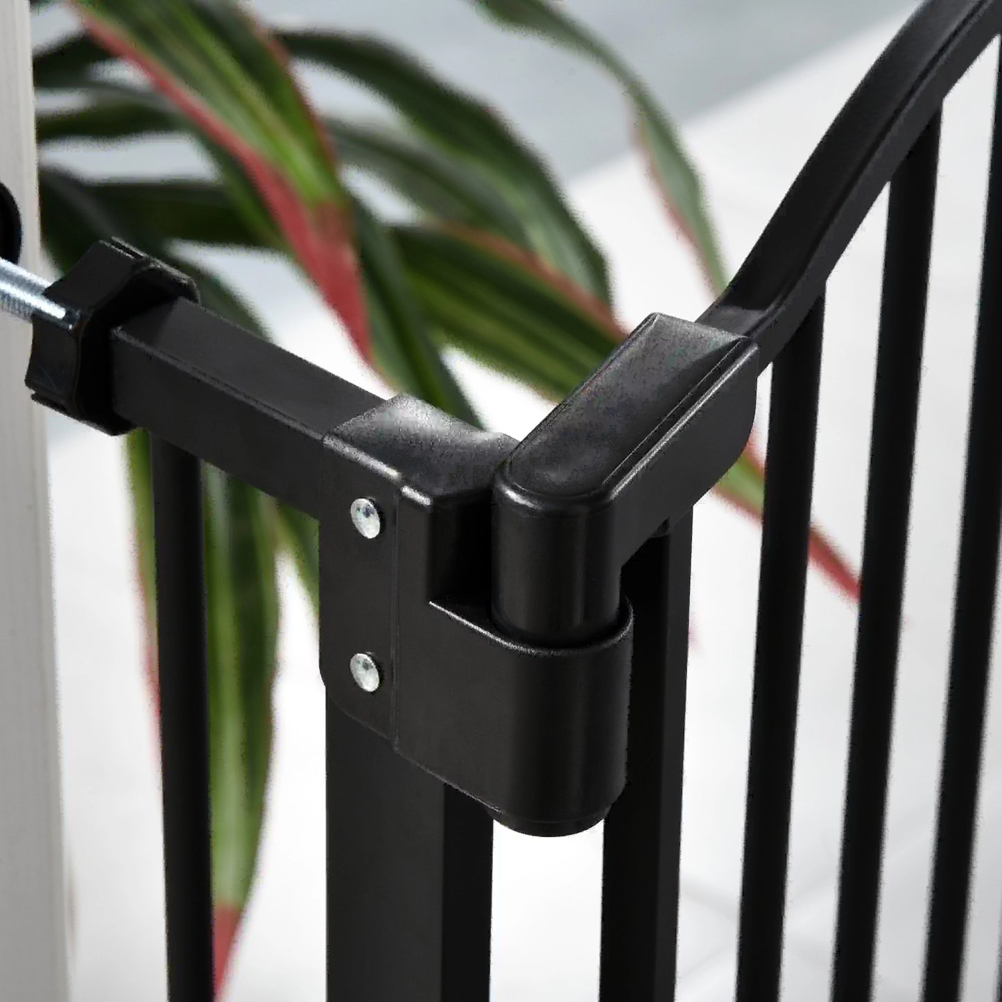 Extra Tall Dog Gate with Door, Pressure Fit, Auto Close, 29-32", Black Houses, Kennels & Pens at Gallery Canada