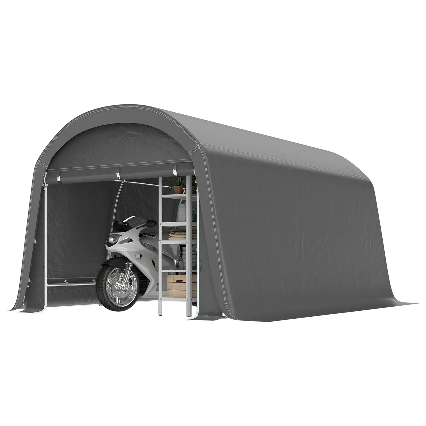 10' x 15' Portable Shed, Outdoor Storage Tent, Dark Grey Sheds at Gallery Canada