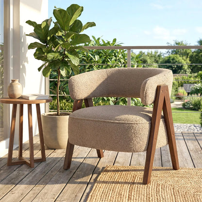 Sherpa Fleece Accent Chair, Upholstered Armchair, Light Brown Accent Chairs at Gallery Canada