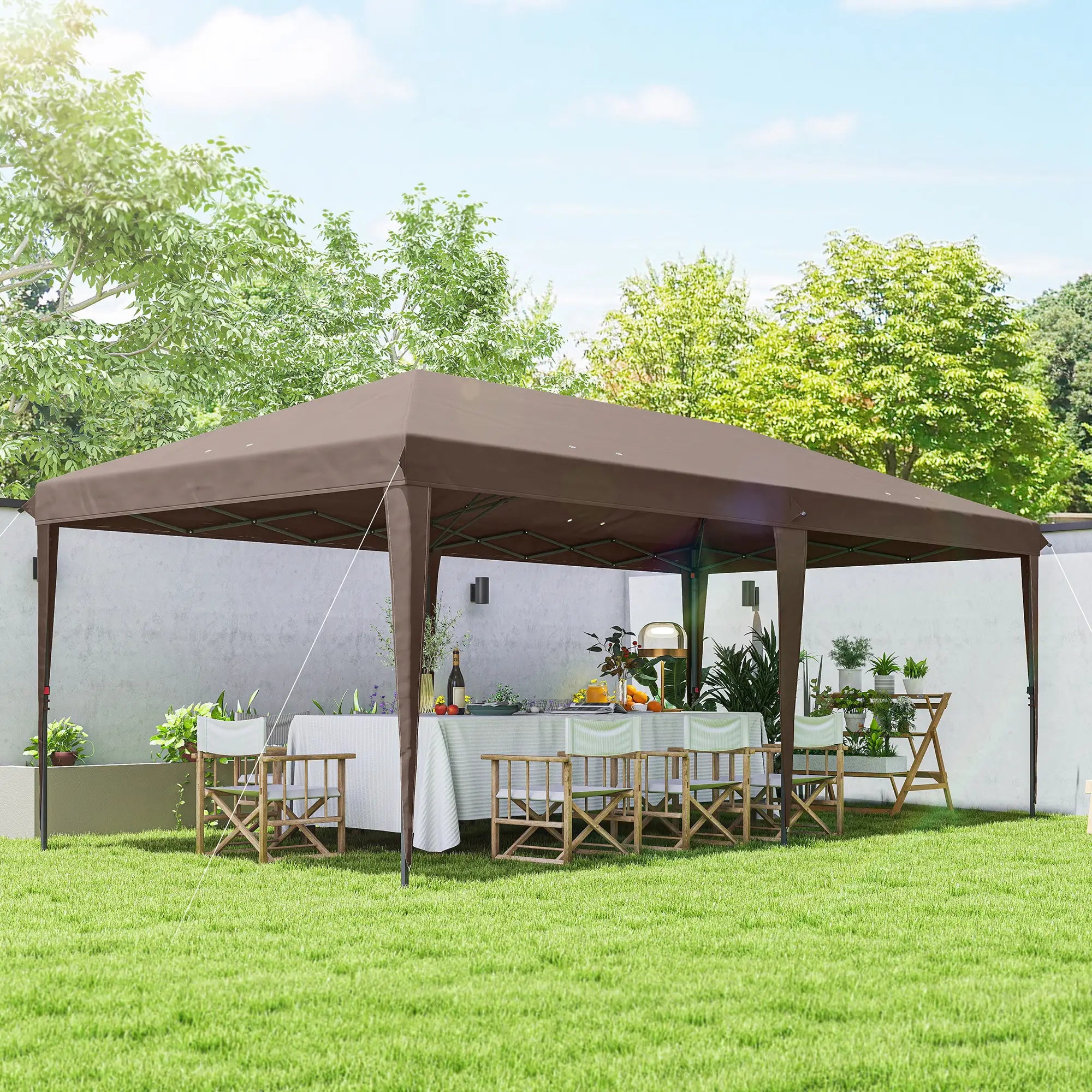 10' x 20' Pop Up Canopy Tent, Instant Shelter With Carrying Bag, Coffee Pop Up Canopies at Gallery Canada