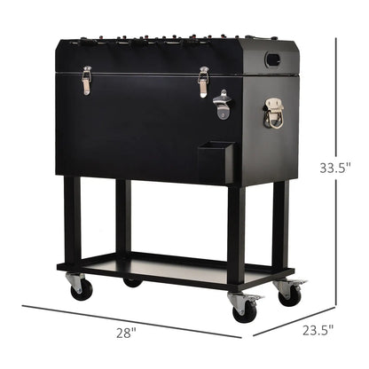 68QT Portable Cooler with Foosball Table Top, Wheels, Tray Shelf, Black Cooler Boxes at Gallery Canada