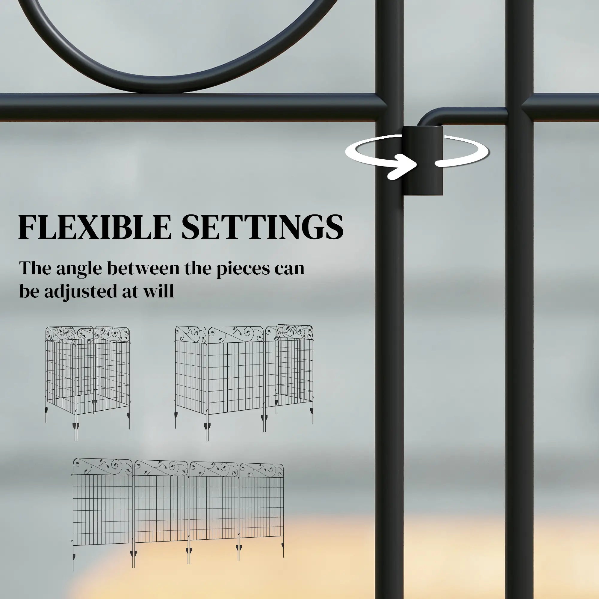 Outdoor Metal Garden Fence Panels, Animal Barrier, 4 Pack, Square Vines Garden Fences at Gallery Canada