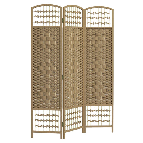 3 Panel Folding Room Divider, Portable Privacy Screen, Natural