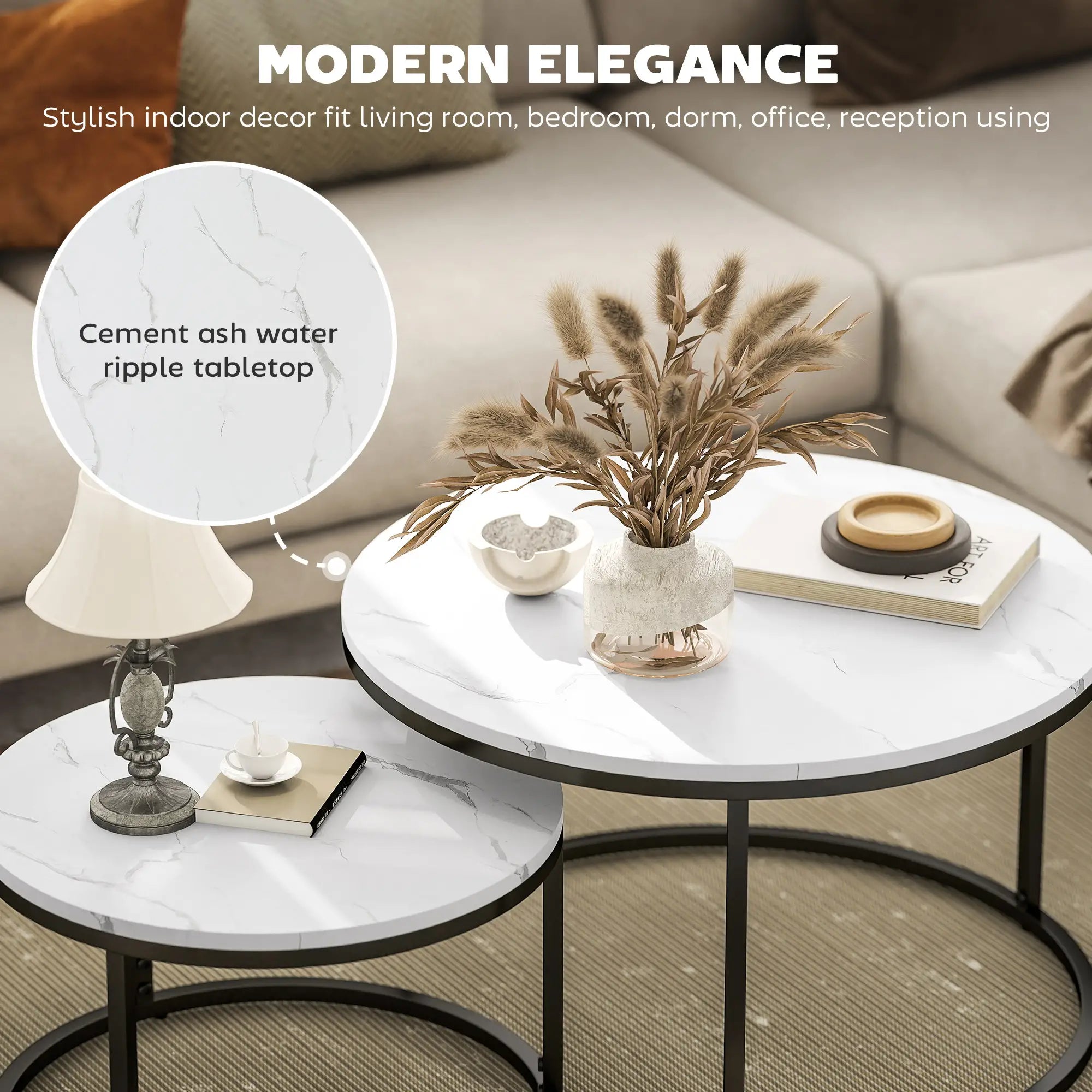 Modern Coffee Table Set of 2, Nesting Tables, White Coffee Tables at Gallery Canada