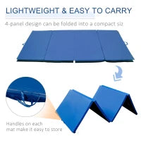 4'x8'x2" Folding Gymnastics Tumbling Mat, Exercise Mat with Carrying Handles for Yoga, MMA, Martial Arts, Stretching, Core Workouts, Dark Blue Gymnastics Mats at Gallery Canada