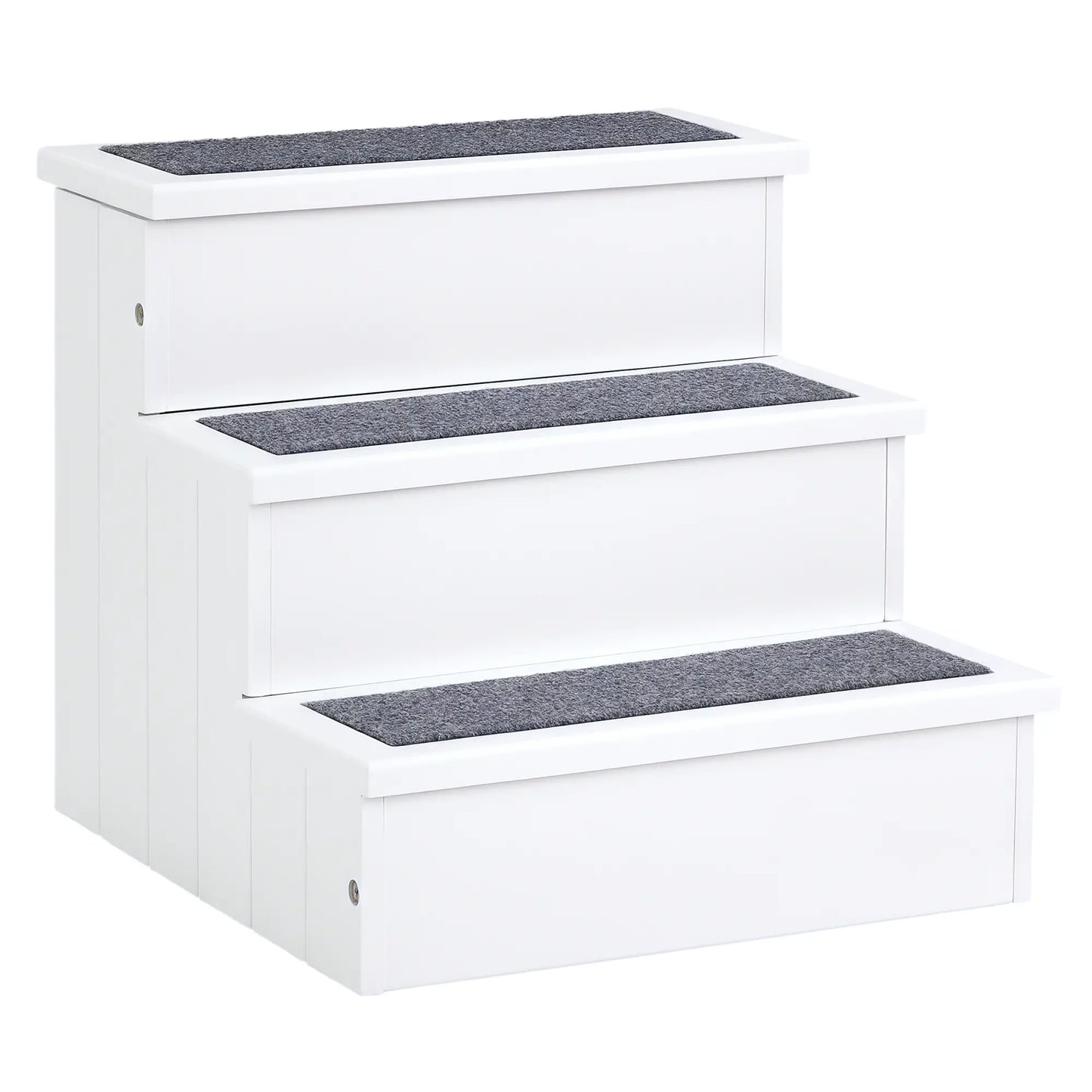 3-Step Dog Stairs For Small Dogs, Wooden Ramp With Storage Box, White Dog Stairs White at Gallery Canada
