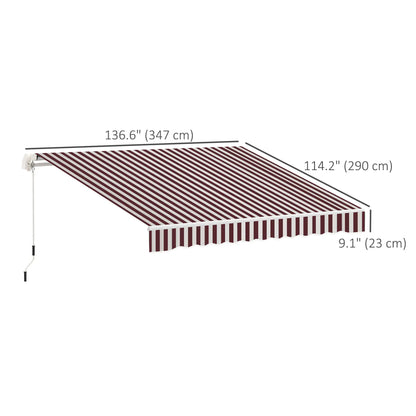 11' x 10' Retractable Awning Fabric, UV Protection, Red & White Awning Fabric Replacement at Gallery Canada
