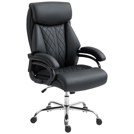 Office Chair with Spring Padding, PU Leather, High Back, Black Executive & Manager Chairs Black at Gallery Canada