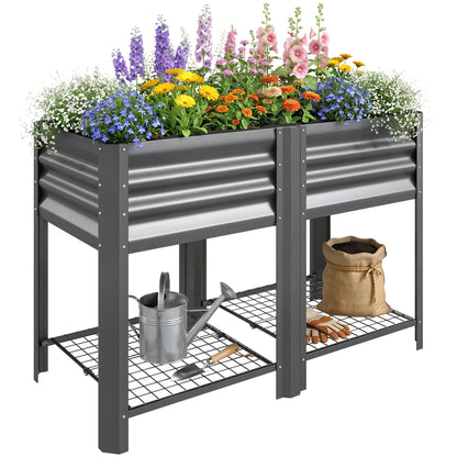Raised Garden Bed With Legs, 31.5", Elevated Planter Box, Dark Grey Elevated Garden Beds at Gallery Canada