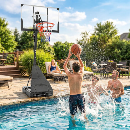 Portable Basketball Hoop, Height Adjustable 8-10 Ft, 47" Shatterproof Backboard Basketball at Gallery Canada