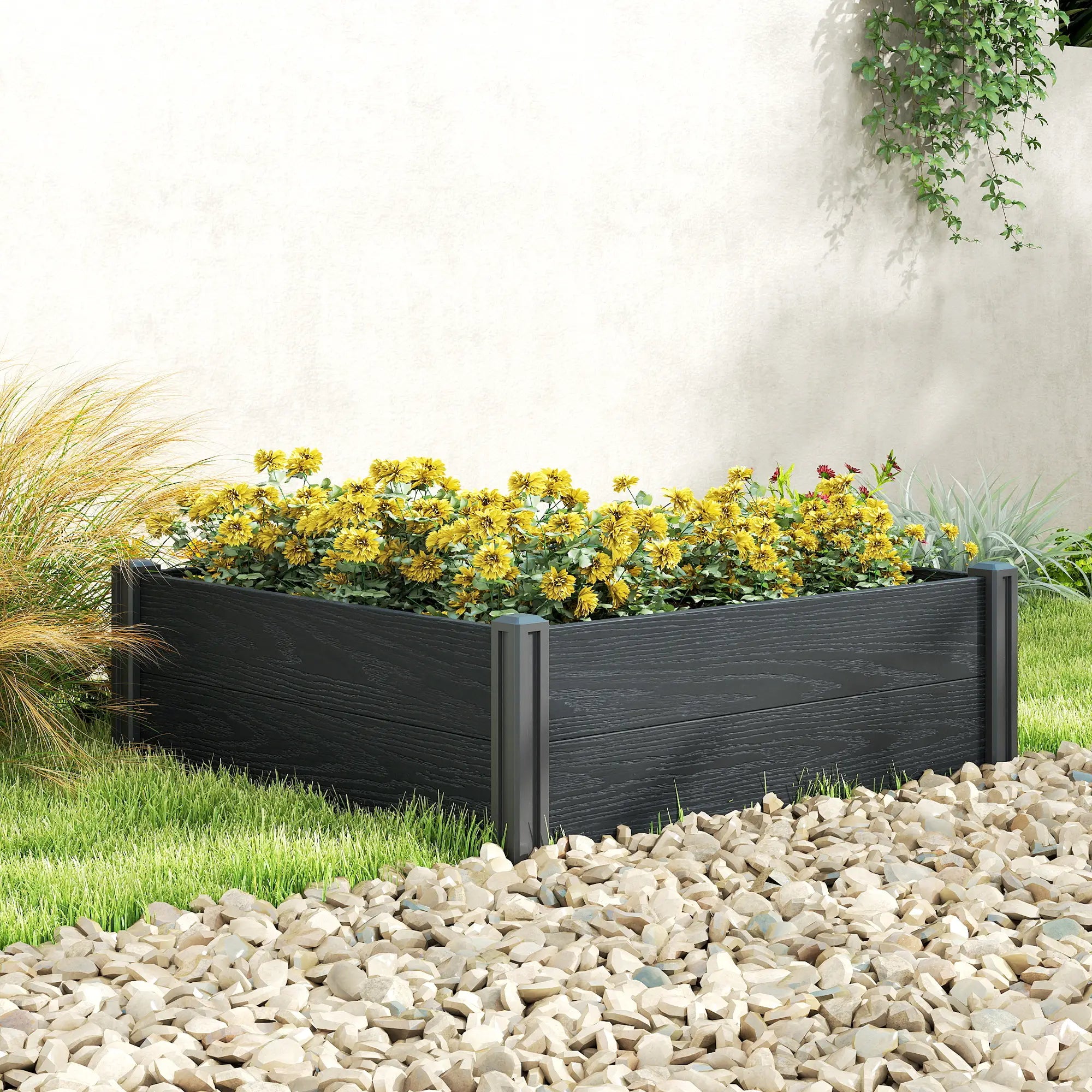 Vinyl Raised Garden Bed Kit, 3 x 3 x 1ft, Elevated Planter Box Wooden Planter Boxes at Gallery Canada