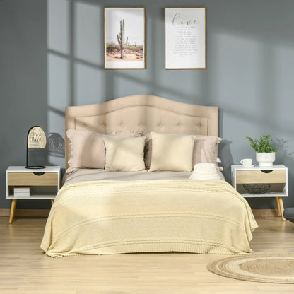 Set of 2 Bedside Tables, Modern Nightstand with Drawer, Shelf, White Bedside Tables at Gallery Canada