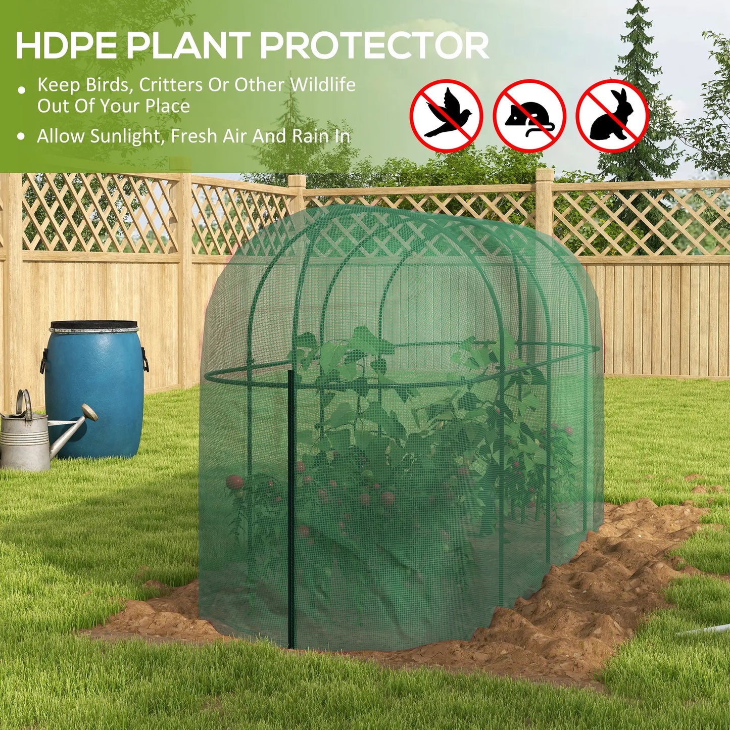 9.8' x 3.3' Plant Protector Tent, Crop Cage, Zipped Door, Ground Stakes Walk In Greenhouses at Gallery Canada