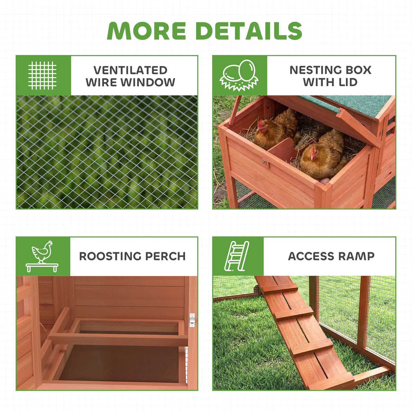 Mobile Wooden Chicken Coop With Run, Nesting Box, Pull-Out Tray, Orange Chicken Coops at Gallery Canada