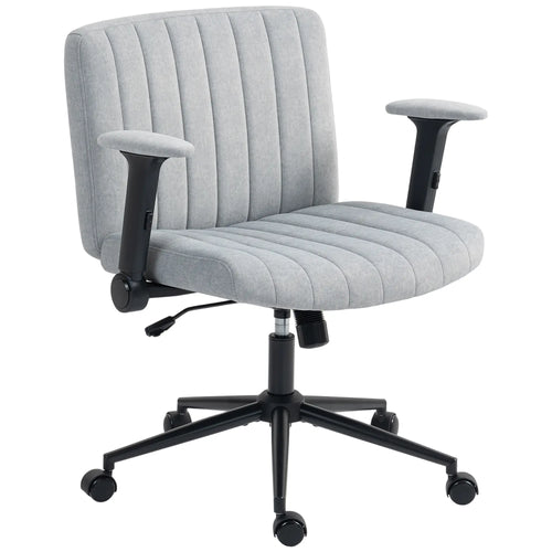 Criss Cross Chair with Flip-Up Armrests, Wheels, Adjustable Height, Tilting, Grey