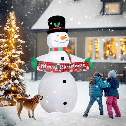 7FT Snowman Inflatable with Motion Music, LED Light Projector Christmas Inflatables at Gallery Canada