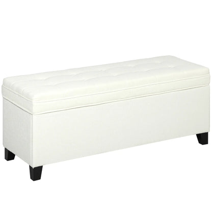 Storage Ottoman Bench, Foot Rest, 47 Inches, Cream White Storage Ottomans & Benches at Gallery Canada