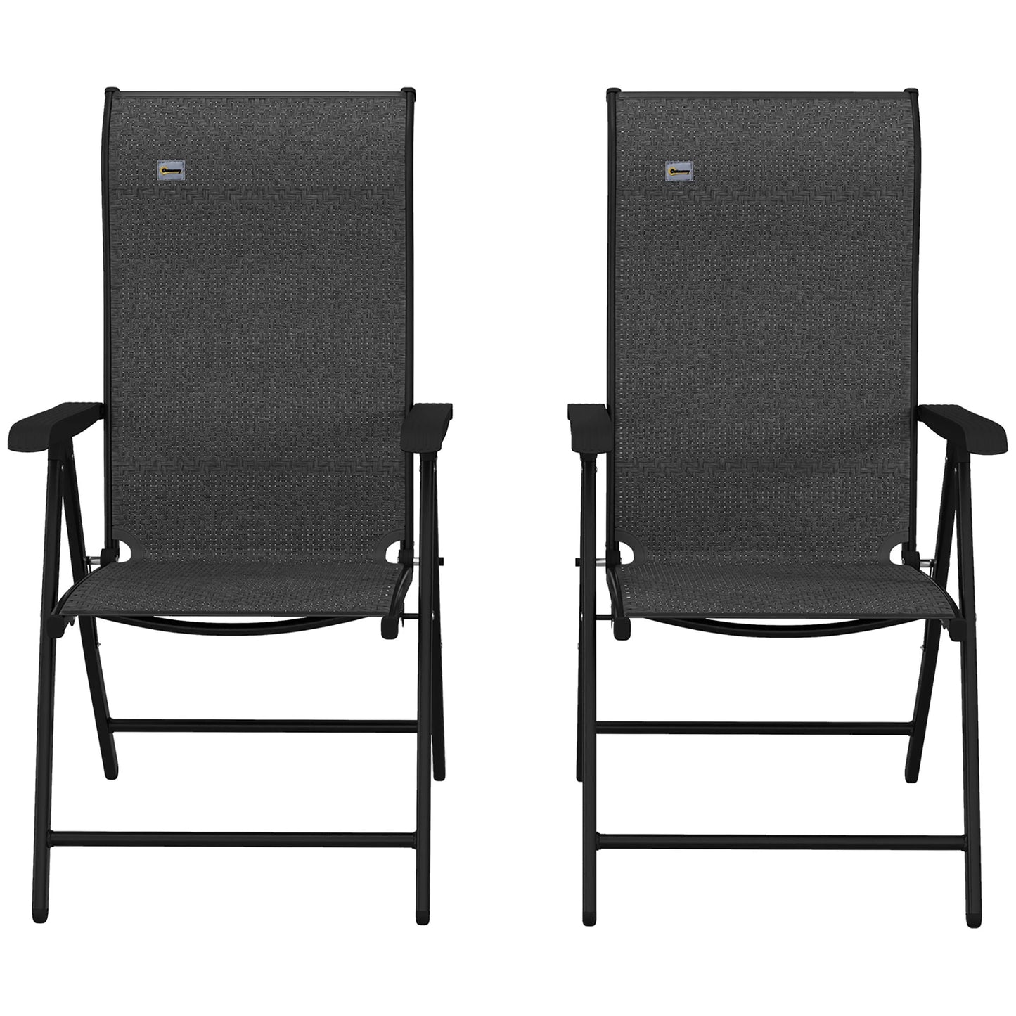 2PCs Outdoor Wicker Folding Chairs, Adjustable Backrest, Grey Patio Chairs at Gallery Canada