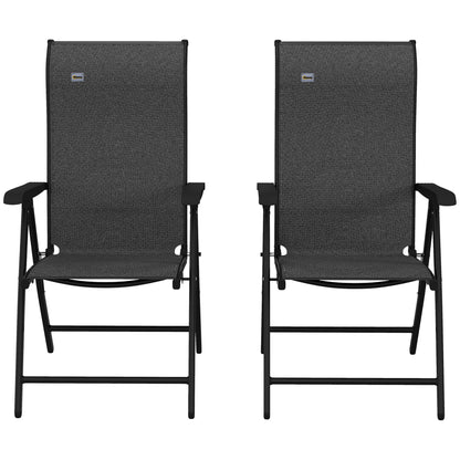 2PCs Outdoor Wicker Folding Chairs, Adjustable Backrest, Grey Patio Chairs at Gallery Canada