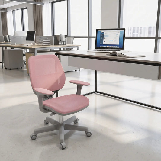 Mesh Back Office Chair, Swivel Castors, Arm, Small, Pink Task Chairs Pink at Gallery Canada