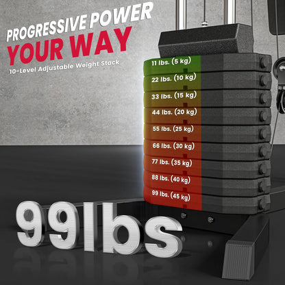 Multi-Exercise Home Gym Station with 99lbs Weight Stack, for Full Body Workout Power Towers at Gallery Canada