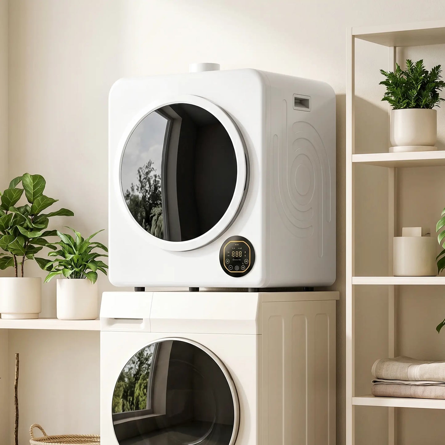 Clothes Dryer with 6 Drying Modes, Laundry Dryer with Stainless Steel Tub 18 lbs, White Dryer Machines at Gallery Canada