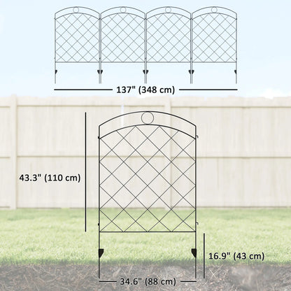 4 Pack Garden Fencing, Decorative Fence Panels, Animal Barrier, Flower Edging, Circle, Black Garden Fences at Gallery Canada