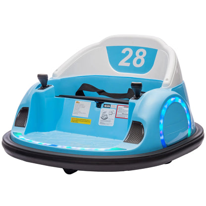 12V Toddler Bumper Car, 360 Remote Control, Lights Music Horn, 1.5-5 Years, Light Blue Electric Toy Cars Light Blue at Gallery Canada