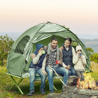 Compact Pop Up Folding Camping Cot Tent Combo, Dark Green Camping Tents at Gallery Canada