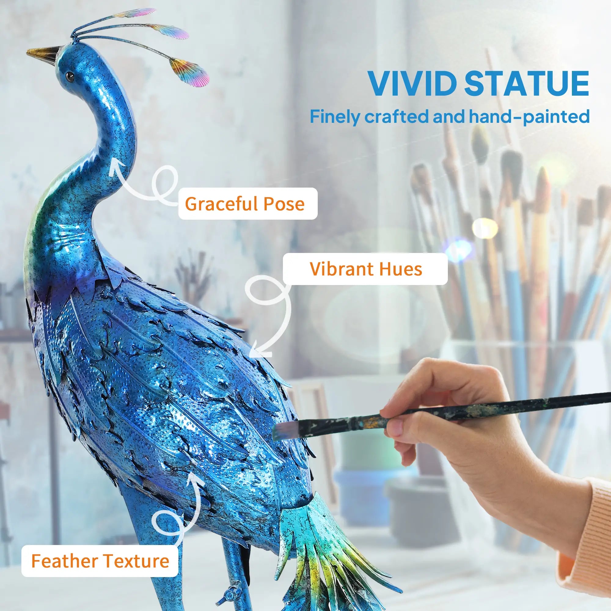 Peacock Garden Statue, 32.7