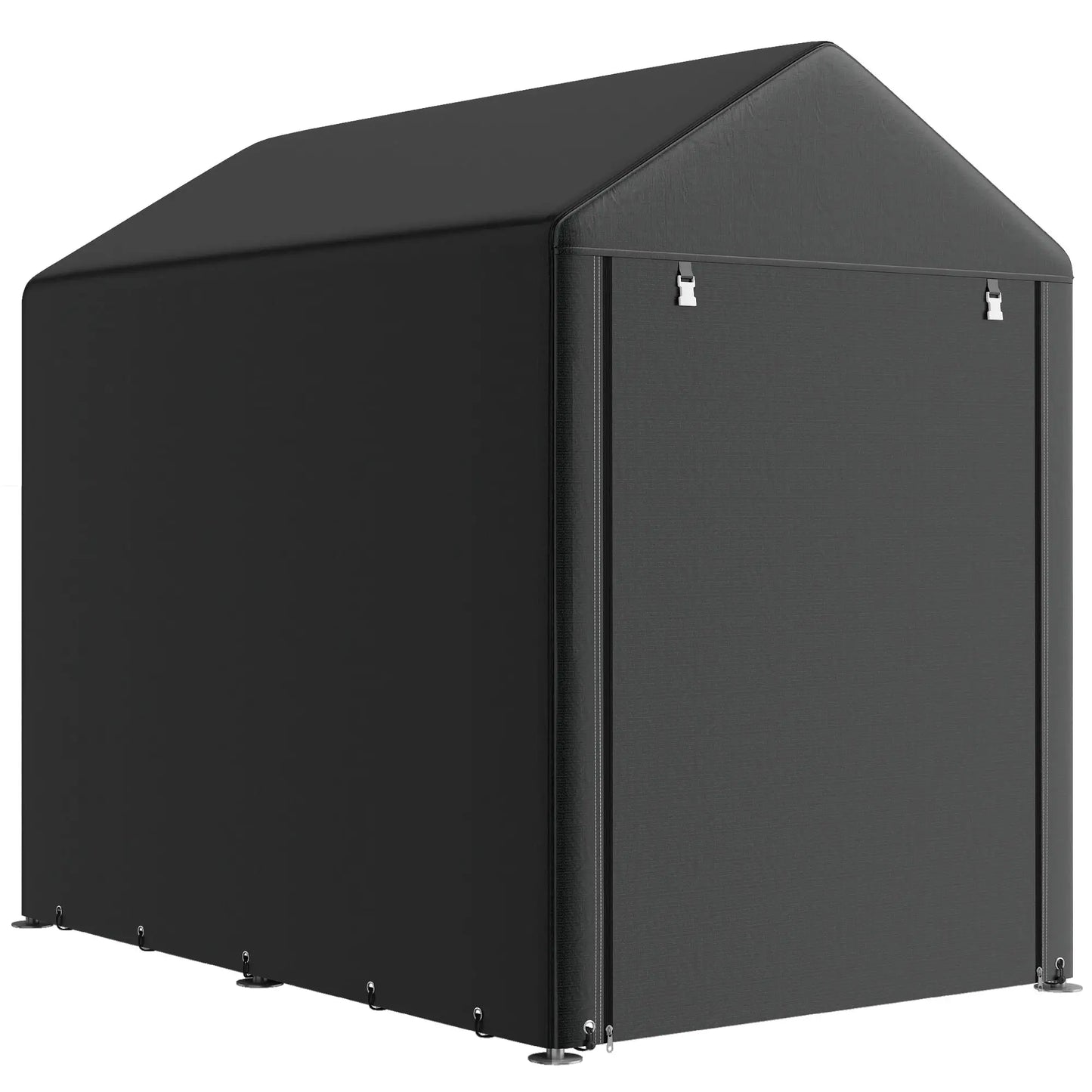 4 x 6ft Outdoor Storage Shed Tent, Portable, Roll-up Door Portable Shed Black at Gallery Canada