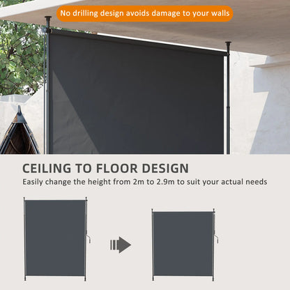 7' x 10' Retractable Patio Awning, Manual Outdoor Privacy Screen, UPF40+ Water-Resistant, Grey Retractable Side Awning at Gallery Canada