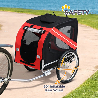 Foldable Dog Bike Trailer, Pet Cargo Carrier, Red/Black Dog Bike Trailers & Strollers at Gallery Canada
