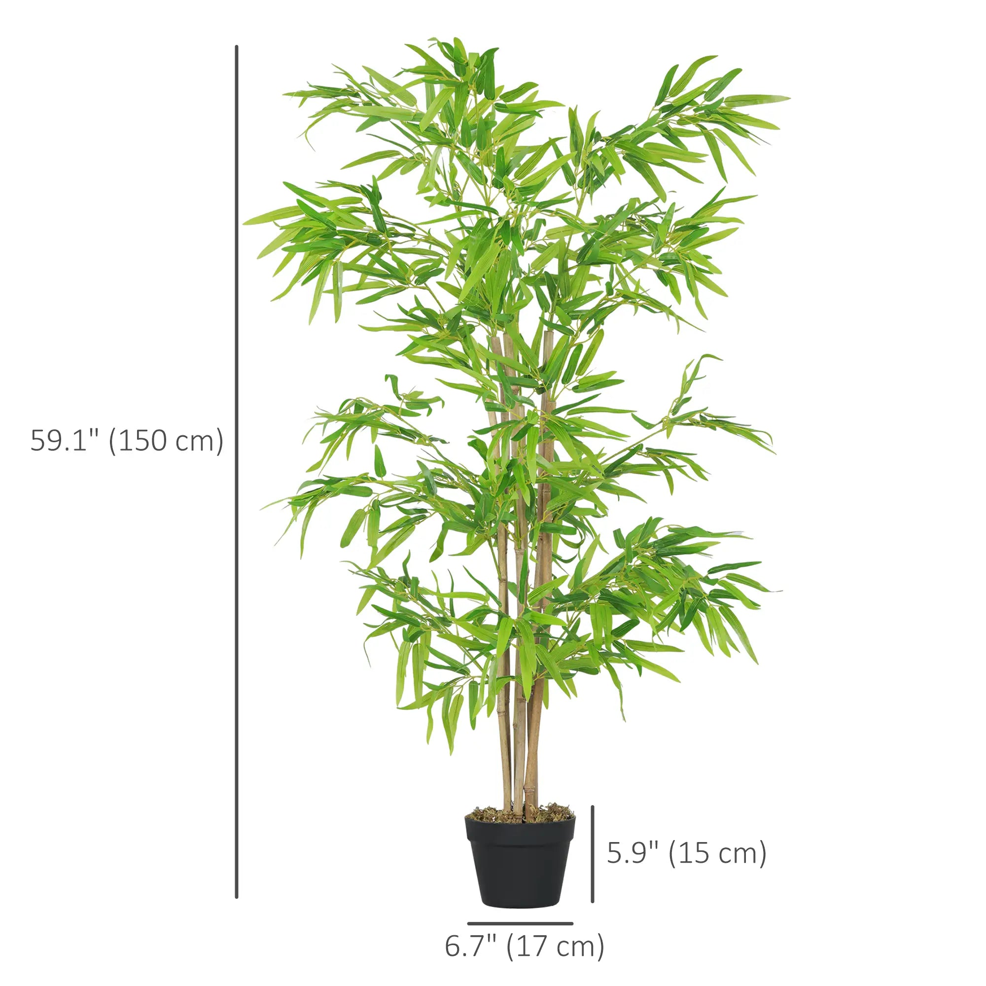 Artificial Bamboo Tree Set, 5ft Realistic Leaf, Natural Trunk, Nursery Plant Artificial Trees at Gallery Canada