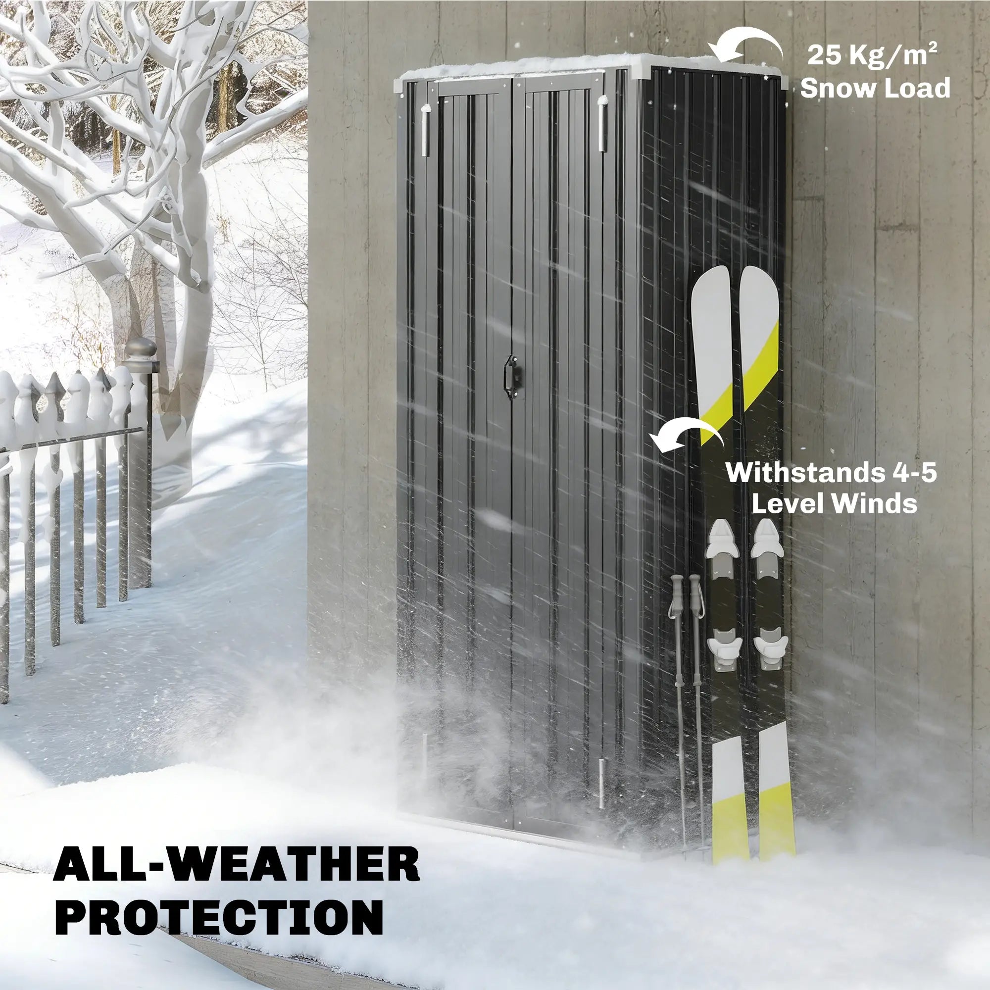 Outdoor Storage Shed, Adjustable Shelves, Metal Garden Shed, Double Doors Sheds at Gallery Canada