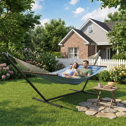 Heavy Duty Camping Hammock With Steel Frame, Blue And White Camping Hammocks at Gallery Canada