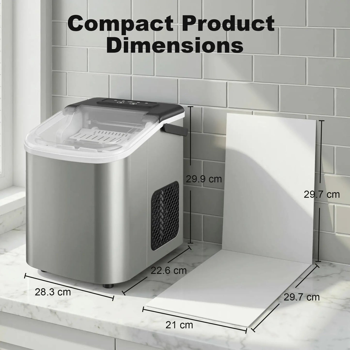Portable Ice Maker, Self-Cleaning, 2 Bullet Ice Sizes, Silver Small Kitchen Appliances at Gallery Canada