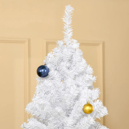 7ft Artificial Christmas Tree, 1230 Branch Tips, Metal Stand, White White Christmas Trees at Gallery Canada