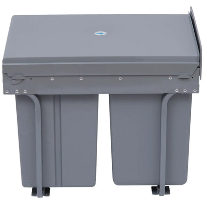Pull Out Trash Can, 10.6 Gallon, Under Cabinet Slide Out Garbage Can, Grey Household Supplies Grey at Gallery Canada