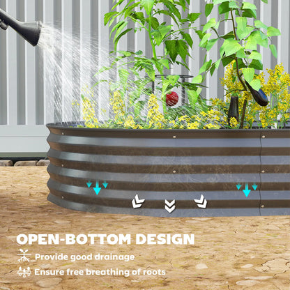 Grande Jardinière d'Extérieur, 7' x 3' x 1', Lit de Jardin Suralélevé Galvanisé, Noir
