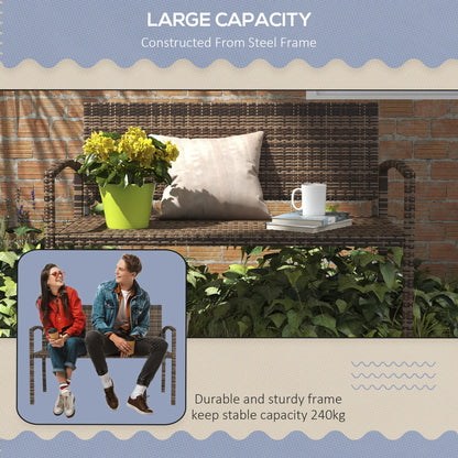 Rattan Loveseat Garden Chair With Armrests, Brown Patio Chairs at Gallery Canada