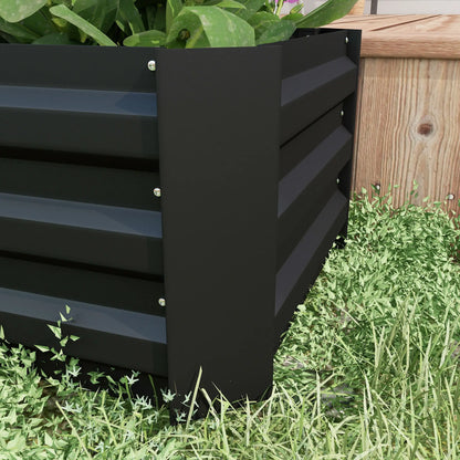 Steel Raised Garden Bed, Elevated Planter Box, 39"x20"x12", Black Galvanized Planter Boxes at Gallery Canada