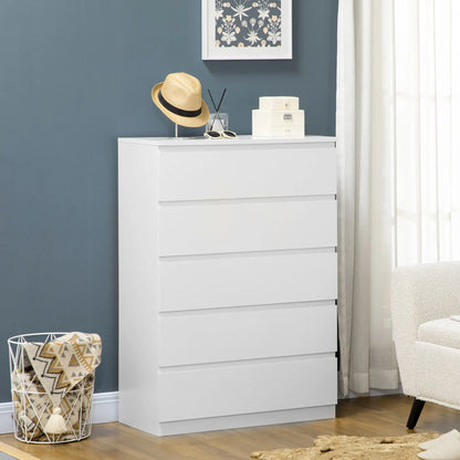 5 Drawer Chest, Dresser for Bedroom, Zinc Alloy Runners Storage Cabinets at Gallery Canada